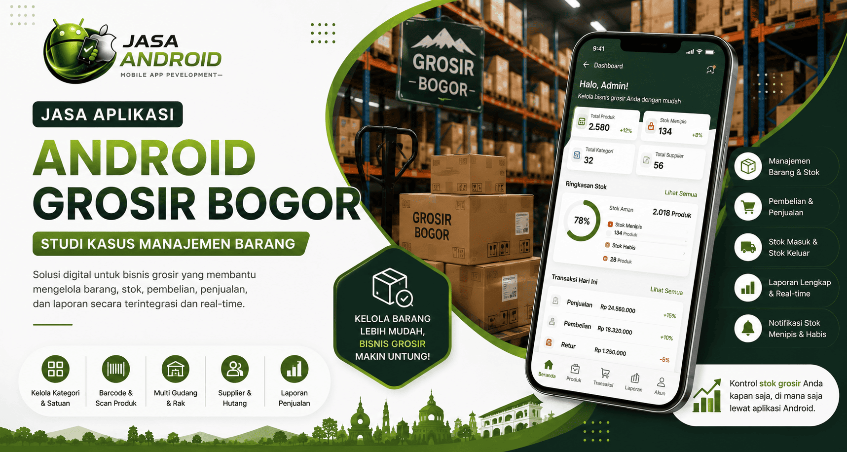 Jasa Aplikasi Android Grosir Bogor Studi Kasus Manajemen Barang: Solusi Digital untuk Mengoptimalkan Operasional dan Kontrol Stok Bisnis Grosir